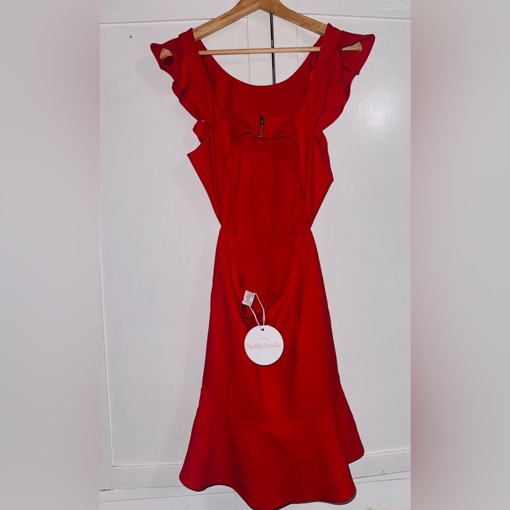 Selfie Leslie Jackie Wide Ruffle Hem Pinafore Dress - Picture 8 of 11